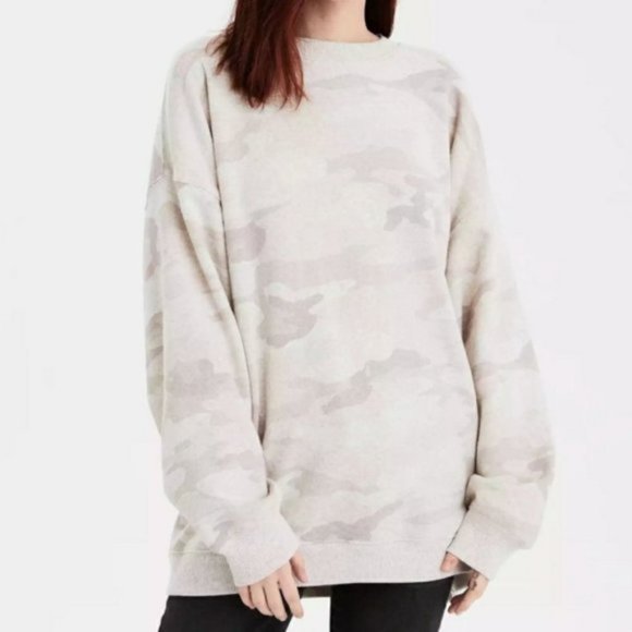 American Eagle Outfitters Tops - American Eagle womens medium Amazingly Soft Jegging Fit Sweatshirt Camo beige